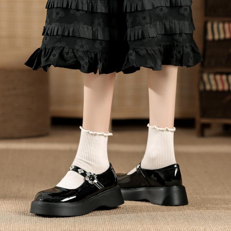 Туфли из натуральной кожи, новинка 2025 года, женская обувь, весенние туфли, туфли на платформе, туфли-лоферы, французские туфли Мэри Джейн