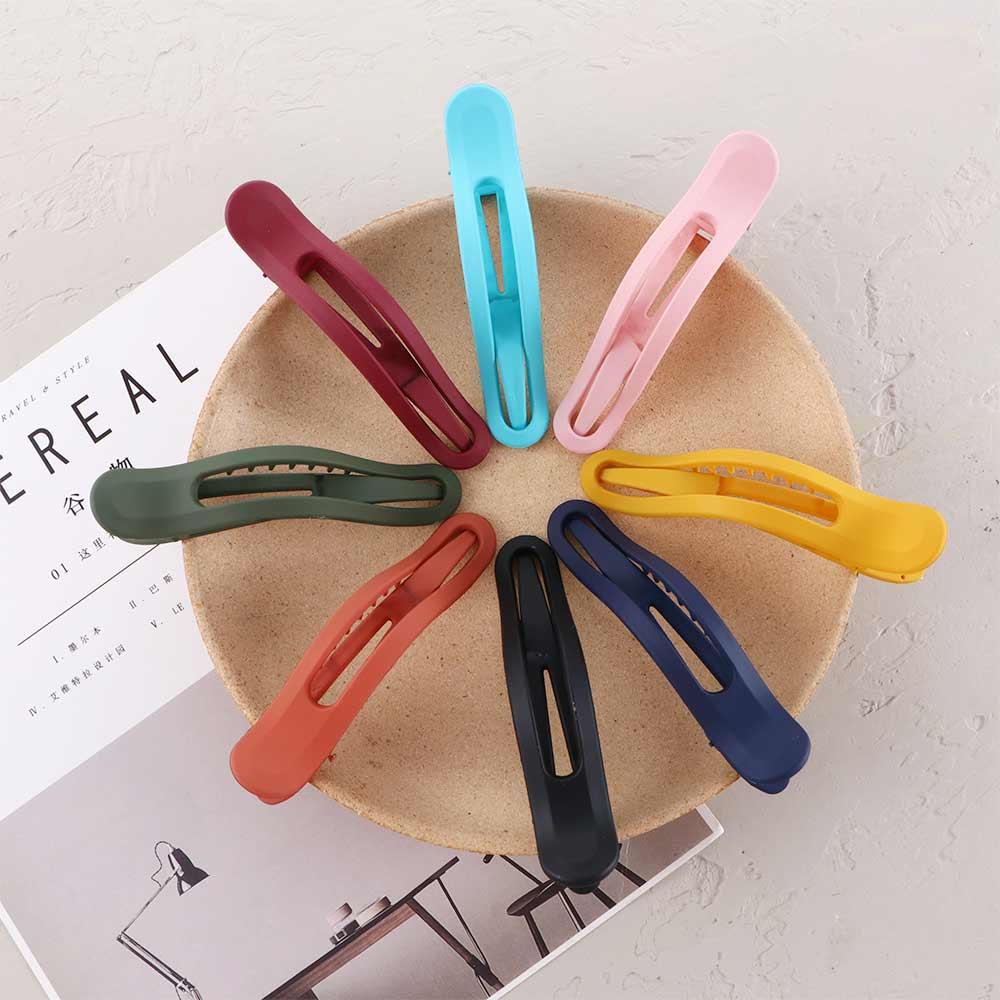 Simple Wild Candy Color Seamless Girls Matte Hair Claw Face Wash Hairpin Duckbill Clip Plastic