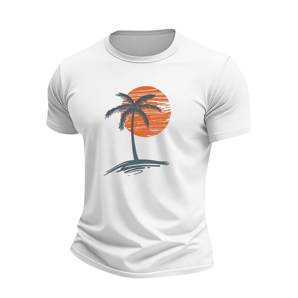 Мужская праздничная футболка с круглым вырезом и коротким рукавом, повседневная спортивная футболка