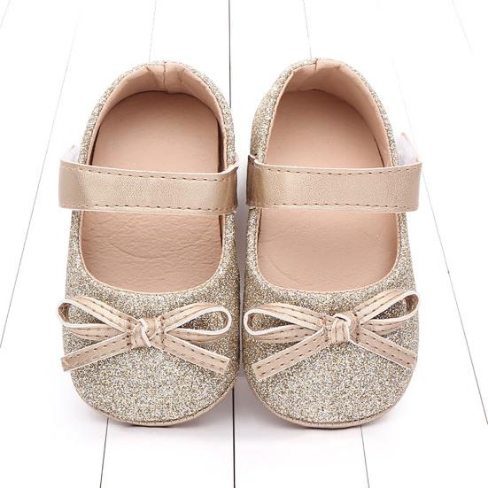 1 пара детской обуви, противоскользящие туфли из искусственной кожи с бантом для новорожденных девочек