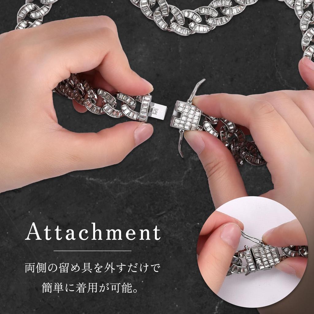 La LibeModa Цепь кубинского плетения Bucket Cut из 18-каратного золота с GP, мужское ожерелье в стиле Y2K хип-хоп, пряжка, (Золото, 50)