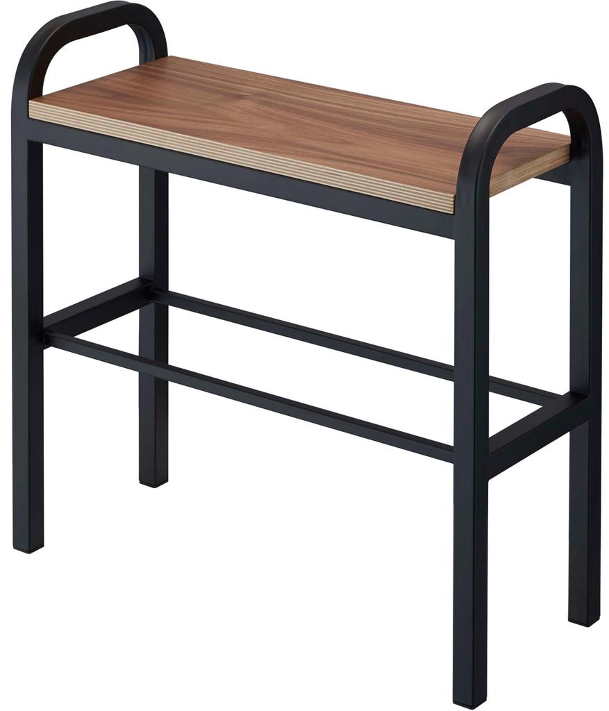 Yamazaki Jitsugyo 4788 Easy To Stand Bench Shoe Rack Black Approx. W48XD19XH46cm Tower Entrance Bench Shoe Rack with Handle