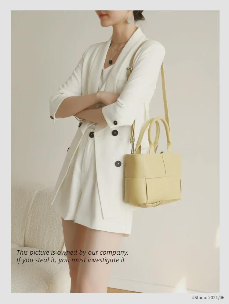 Женская сумка-тоут из натуральной кожи ручной работы - новинка 2022 года, большая вместимость, легкий роскошный стиль