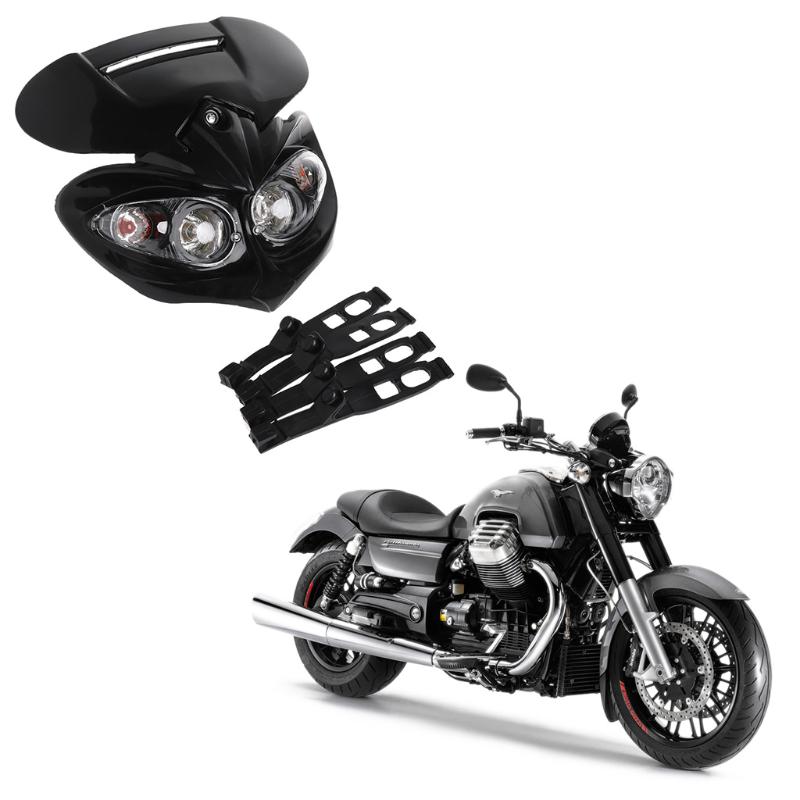 Обтекатель для фары дальнего / ближнего света мотоцикла двойная фара для DC 12V 18W универсальный мотоцикл Street Fighter Dirt