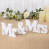3Pcs/set Mr & Mrs White Letter Wooden Sign for Rustic Wedding Decoration Favor Married Party Table Ornaments Photo Props Gift