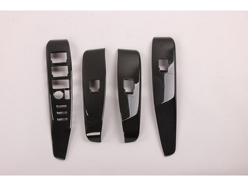 2018 Camry Hybrid Carbon Fiber Pattern Armrest Frame Glass Switch Cover