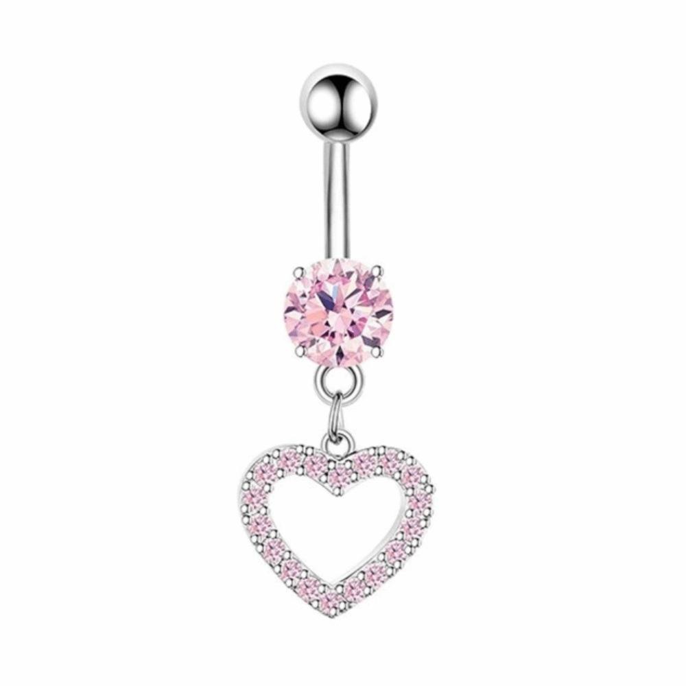Copper Zircon Belly Button Ring Long Dangled Body Jewelry Sexy Stainless Steel Navel Piercing  Men