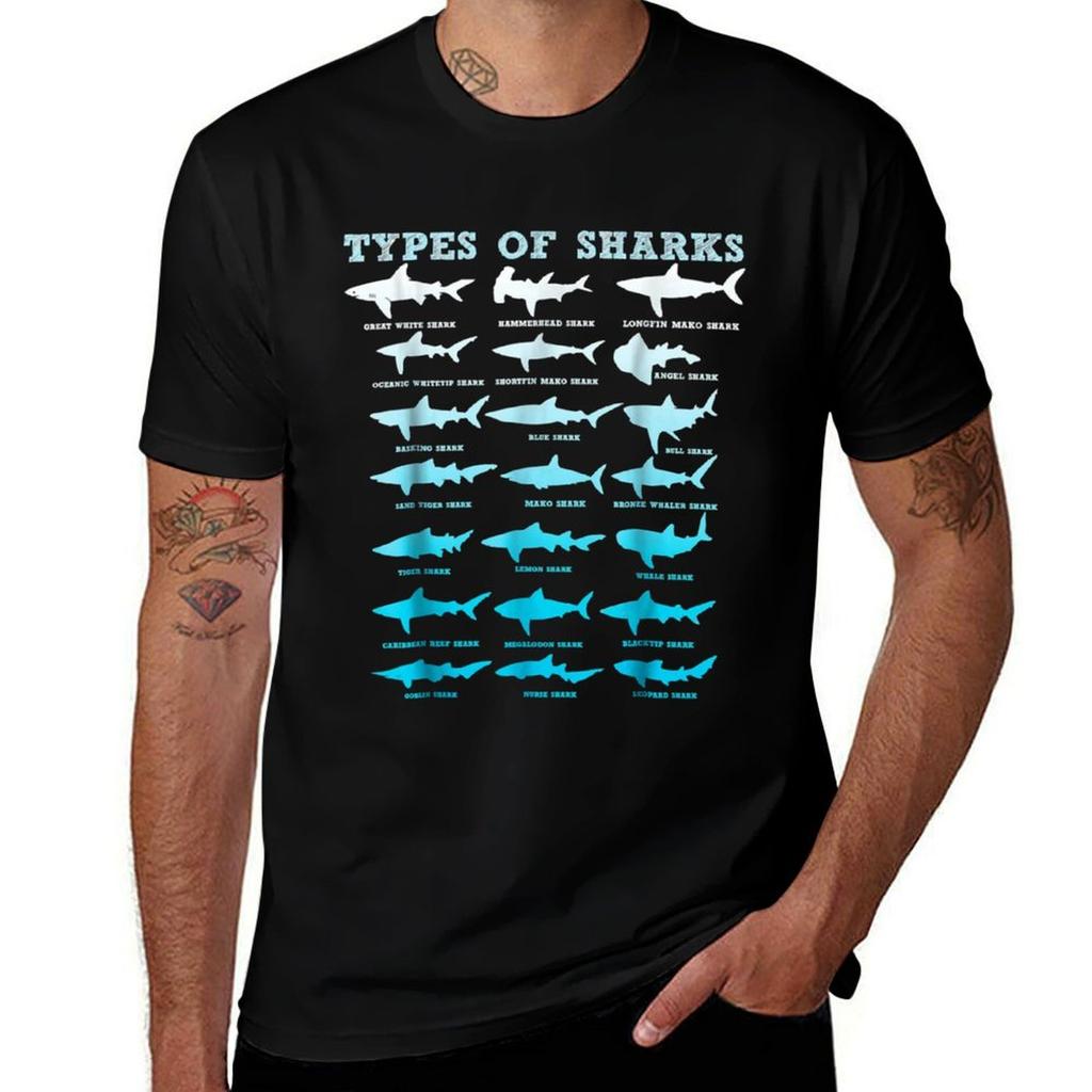 21 Shark Types Marine Biology Unisex Unisex Teens Boys Girl Gift Long Sleeve TShirt Breathable Sportswear TShirt for Unisex