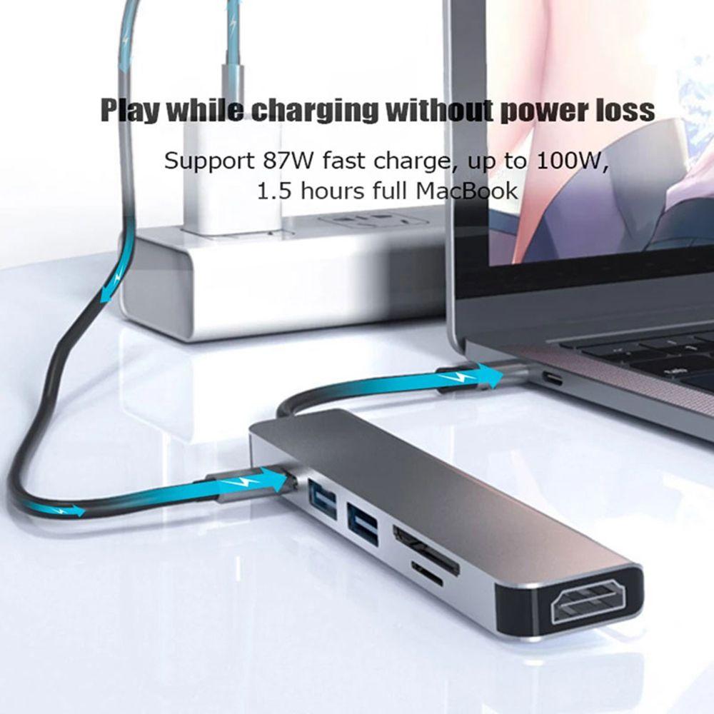 9-IN-1 Memory Card Reader Dock USB C Hub 4K HDMI Type-C Multiport Adapter