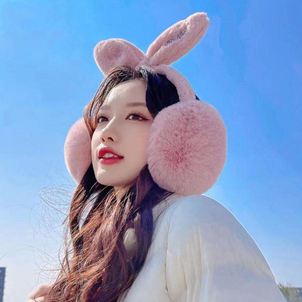 Fluffy Plush Earmuffs Foldable Ear Warmer Winter Earflaps  for Men Women
