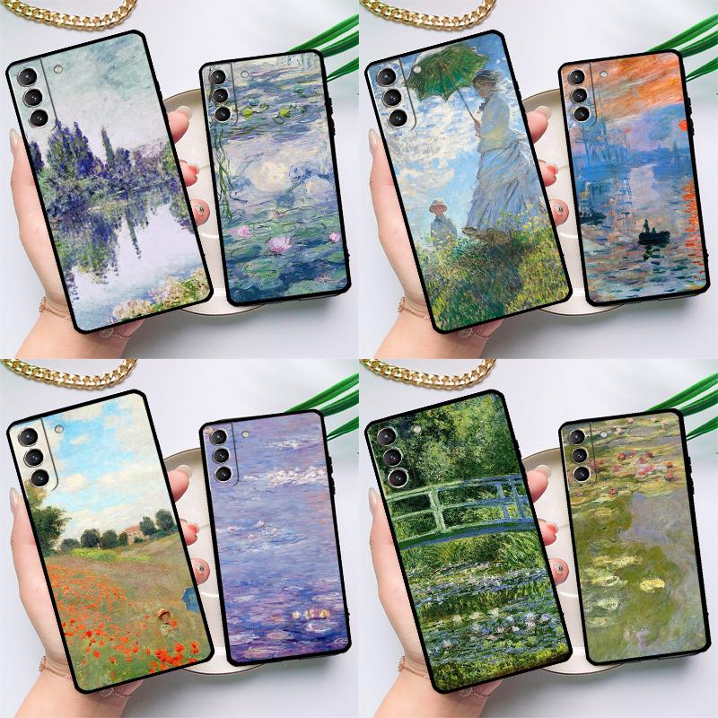 Чехол Claude Monet Garden Lotus Bridge для Samsung Galaxy S23 S22 S21 Ultra S20 FE S9 S10 Note 10 Plus Note 20 Ultra с полным покрытием
