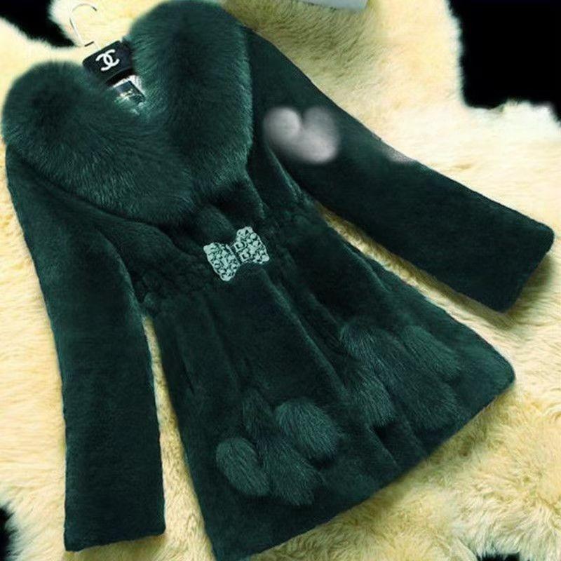 Шуба из норки большого размера на осень и зиму, теплая, для мам, средняя и длинная, утолщенная