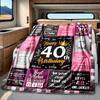 Happy 40Th Birthday To You Blanket Personalized Name Soft Comfortable Stylish Blanket Car Blanket Perfect For Travel Camping Outdoor Home Suitable For