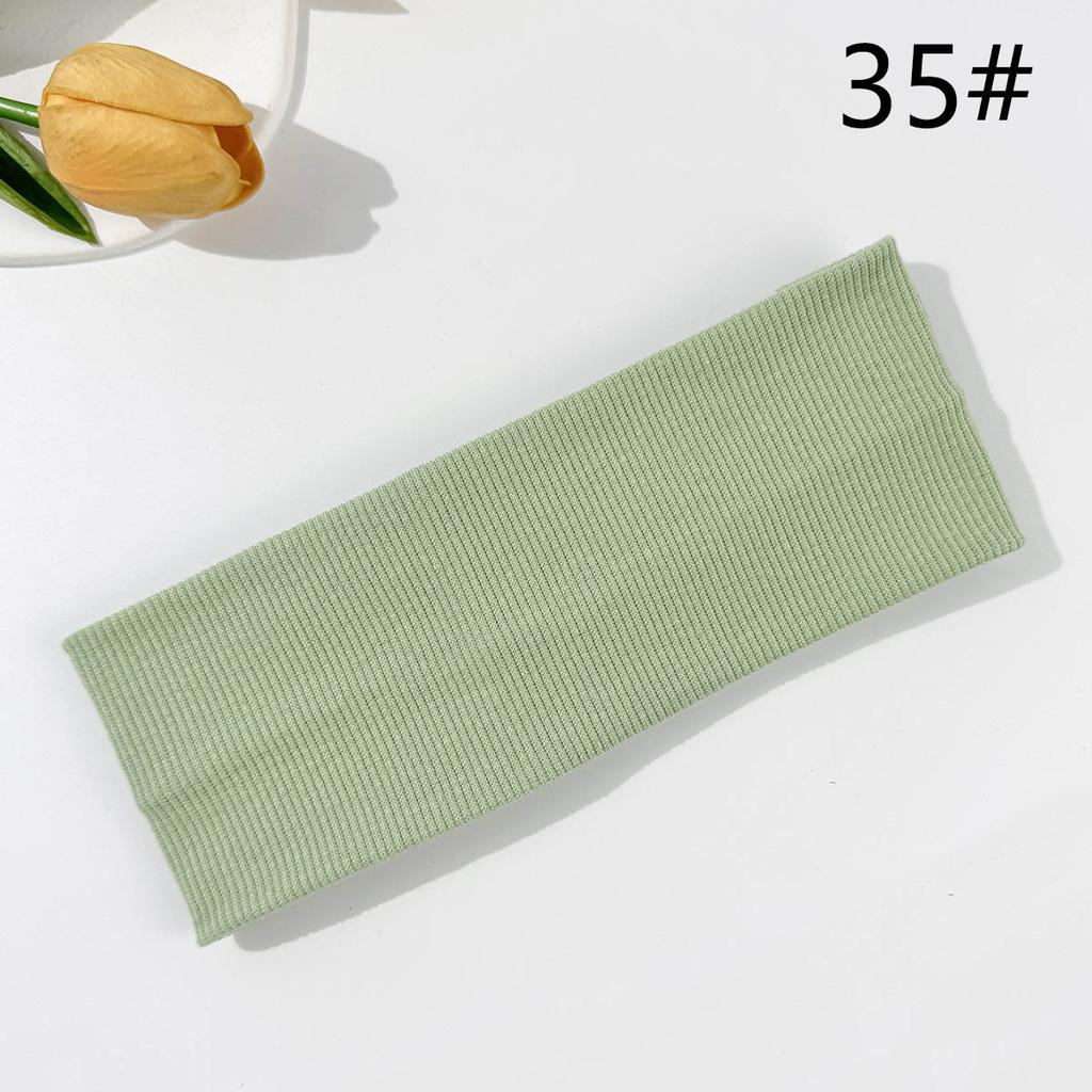 PL Custom Logo Women's Non-Slip Ripped Turban Woven Sport Elastic Hairband Knitted Cotton Turban Headwrap Hair Bands