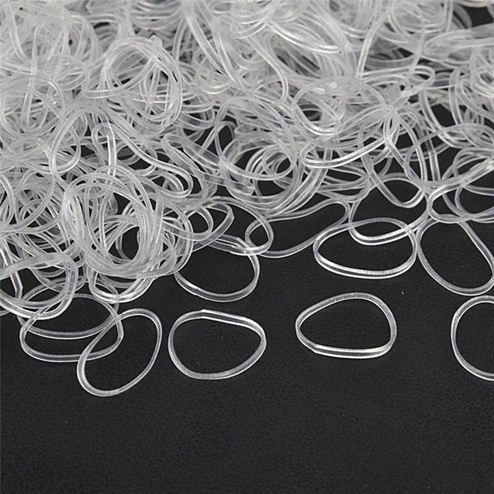 Clear Hair Styling Tool Elastic Ropes Ponytail Holder 500 Pcs Hair Ties Rubber Hair Band