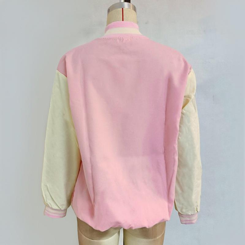 Осенняя женская бейсбольная куртка свободного покроя с яркими цветами