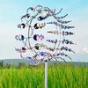 Metal Windmill Garden Spinner Reflective Paint Finish Kinetic Wind Spinners Weather-Resistant Outdoor Windmill Ornaments for Garden Lawn