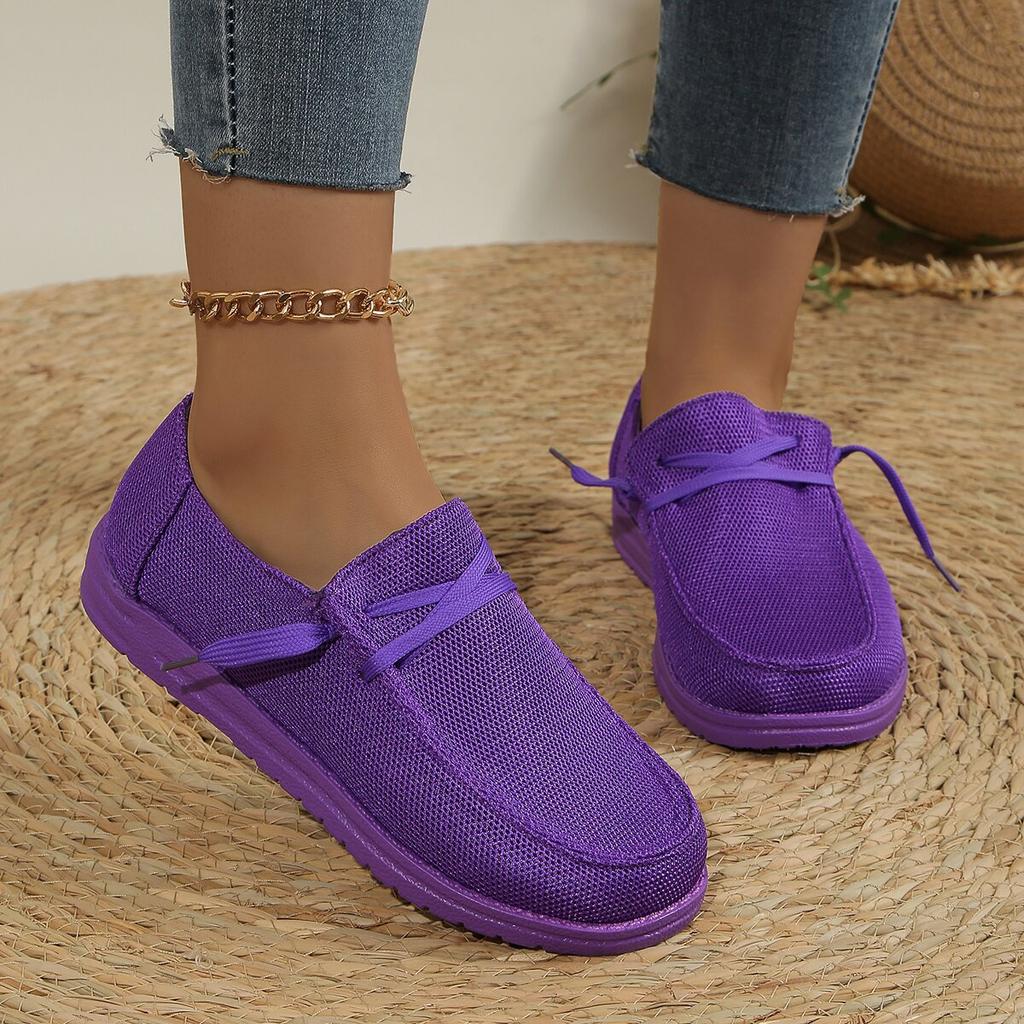 Women's Shoes New Casual European and American Lace-up Flat-soled Large-size Single Shoes, One-pedal Lazy Shoes