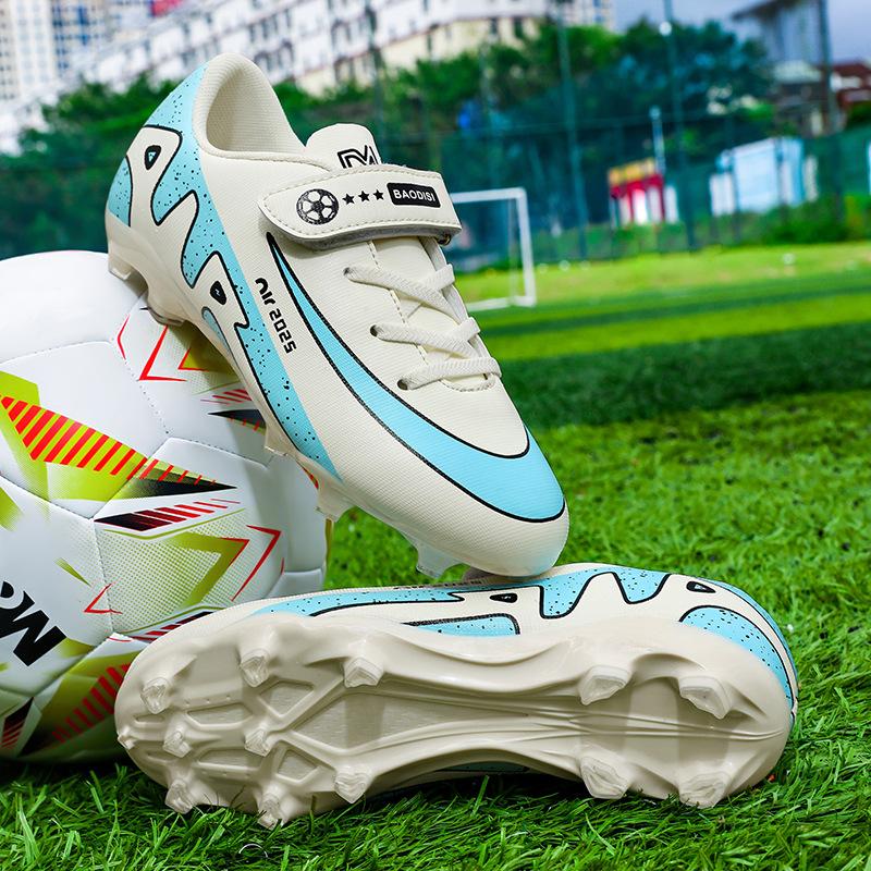 Children's football shoes Velcro Boys and girls long nails broken nails flat bottom primary and secondary school students competition sports shoes