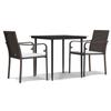 VidaXL 3-Piece Garden Dining Set with Cushions, Dining Chairs with Armrests, Furniture Set with Table, 3186937