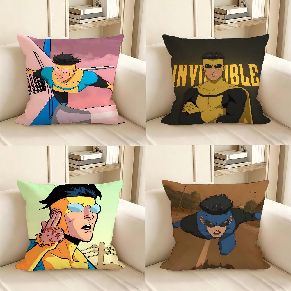 pc Popular Animation Superhero IInvincible Pillow Case Fashion Square Pillowcase Bedroom Sofa Room Ins Decoration Leisure