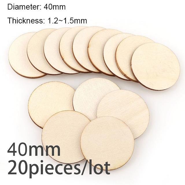 Diameter 1-10cm Natural Unfinished Round Wood Slices Circles Discs for DIY Wood Craft Painting Christmas Ornament Decoration