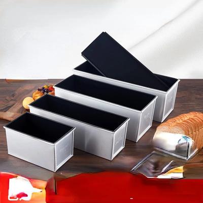 225 г квадратный алюминиевый сплав черное антипригарное покрытие тостовые коробки хлеб хлеб форма для кексов инструмент для выпечки с крышкой