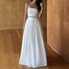 2026 Womens Solid Color Sleeveless Camisole Top Long Skirt Set Casual Elegant Outfit Office Daily Wear
