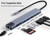 Многопортовый адаптер Type-C: USB-разветвитель, HDMI, Сеть, Конвертер, Док-станция 5-в-1
