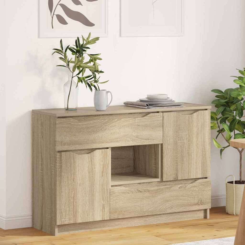Sideboard in Sonoma Oak Finish 100 x 30 x 65.6 cm Particleboard