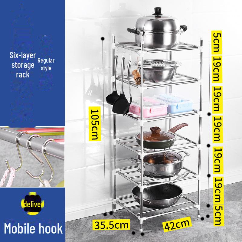 Многоуровневая напольная подставка для кастрюль и раковин из нержавеющей стали — простая установка