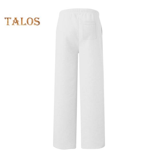 Женские спортивные брюки средней посадки с эластичной резинкой на талии, регулируемые длинные брюки с завязками, однотонные широкие брюки на бархатной подкладке для осени и зимы