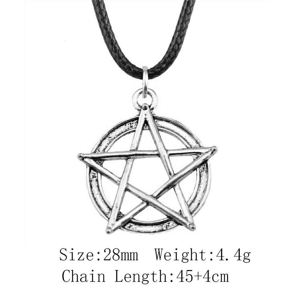 Birthday Gifts Choker Sun Moon Pentagram Necklace Leather Chain 45cm Art Supplies Neck Pendants