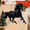 2D Horse Hanging Ornament Acrylic Flat Horse Decoration Christmas Tree Ornament for Horse Lovers Equestrian Gifts Holiday Decor
