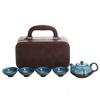 Kiln change creative pumpkin pot travel tea set one pot four cups set outdoor camping portable express cup annual meeting commemoration