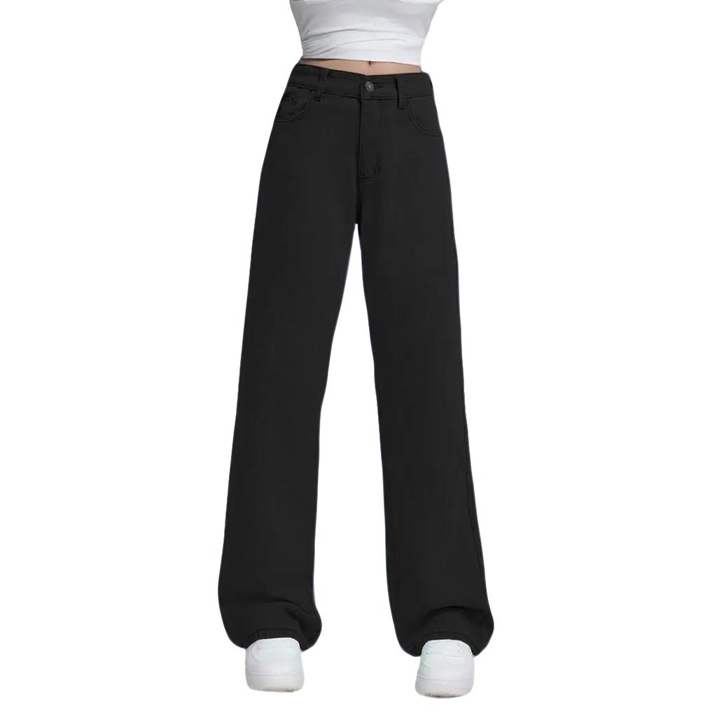 Women's High Waist Straight Leg Loose Casual Trousers Jeans