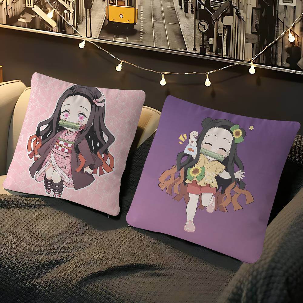 DemonS Slayer KamadoS N-Nezuko Наволочка Съемная Моющаяся Наволочка – Всесезонный Мягкий Лен