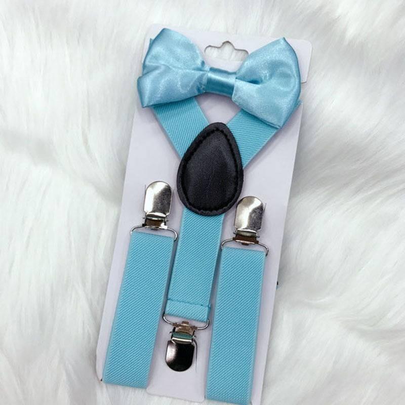 Стильный детский эластичный набор подтяжек и галстука-бабочки для мальчиков и девочек в нескольких цветах
