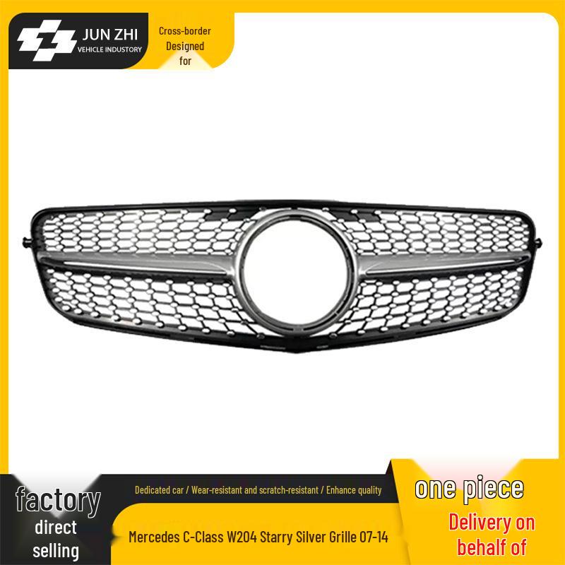 Silver Grille for 2007-2014 Mercedes-Benz C-Class W204, Starry Sky Style Replacement
