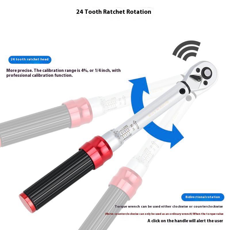 RIDERACE RR9512 1/4 Inch Drive Click Torque Wrench Set Bike 2-24Nm Adjustable Preset Torque Wrench Kit