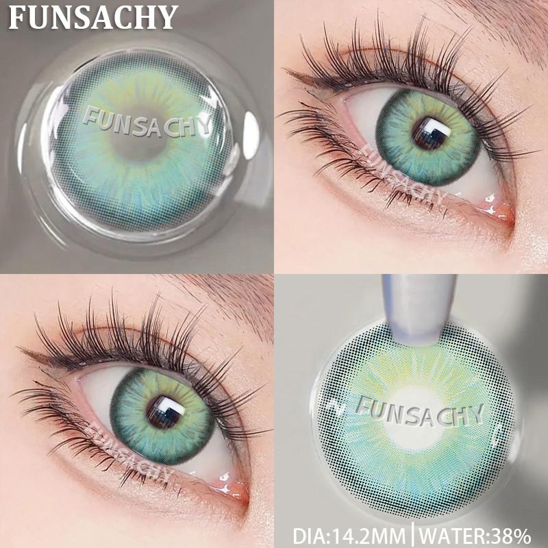 FUNSACHY Новые цветные контактные линзы для глаз 1 пара Натуральные модные контактные линзы Сине-серые линзы для глаз Ежегодная косметика для учеников
