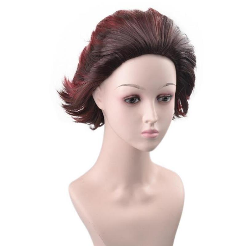 Короткий парик 30 см, косплей, истребитель демонов Kimetsu no Yaiba Tanjiro Kamado Tanjirou, костюм из синтетических волос для мужчин и женщин, карнавальный парик для вечеринки