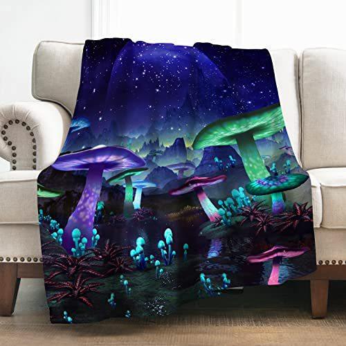 Cartoon Mushroom Blanket Sofa Bedroom Flannel Blanket Portable Lunch Break Blanket