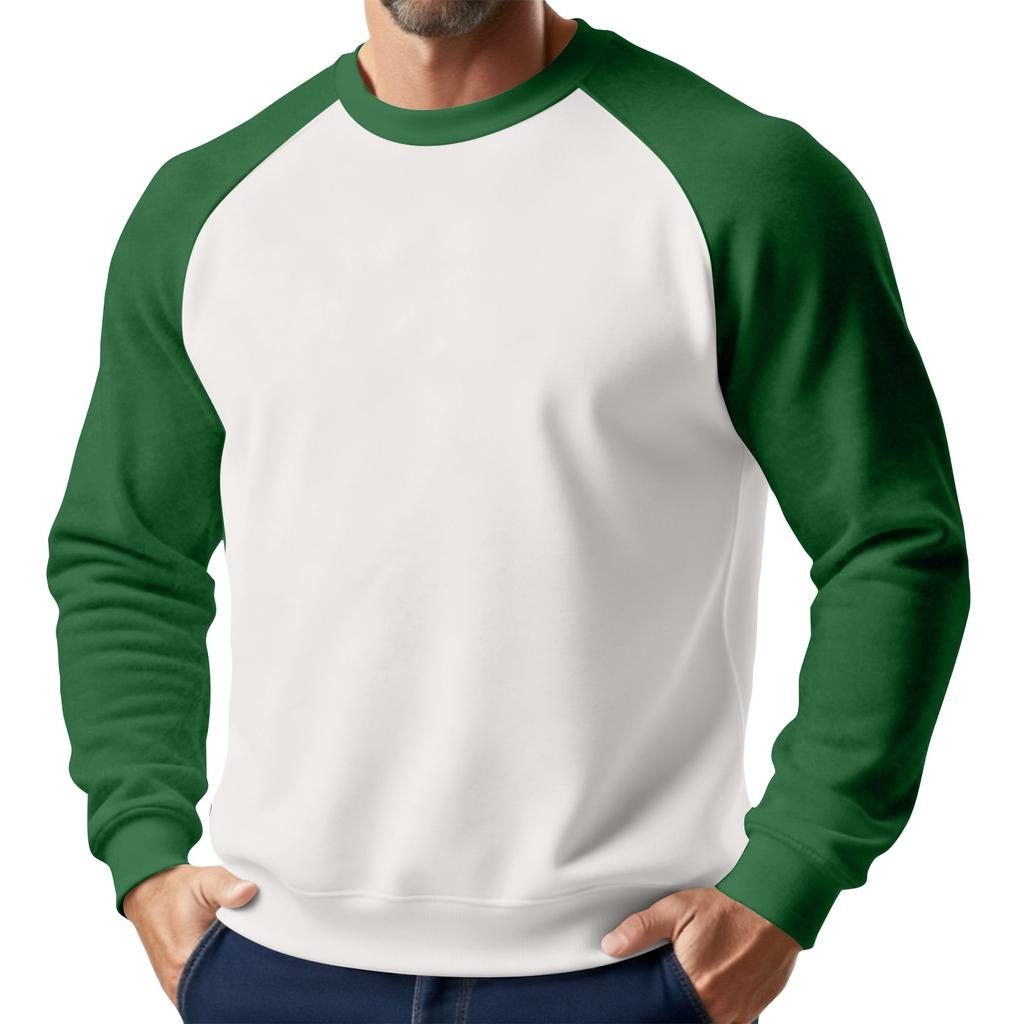 Men's Christmas Raglan Crewneck Fleece Sweatshirt