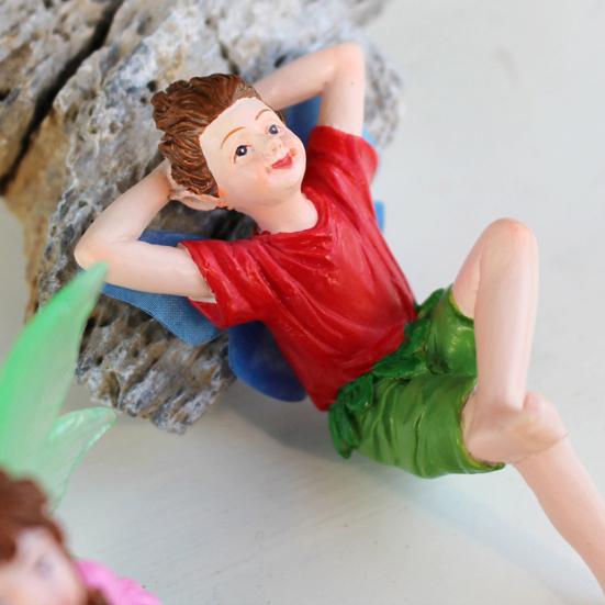 2 шт. Фигурки цветочных фей, смоляные миниатюрные украшения в виде фей, статуэтка девочки и мальчика для волшебного сада, украшение цветочного горшка в виде бонсай