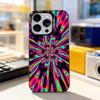 Psychedelic trippy Holographic For iPhone17,16,15,14,13,12,11,Pro,Max,Plus,E,Air,Mini Anti Fall Black Matte Hard BumperPhoneCase