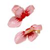 Sweet Dripping Oil Metal Pink Flower Earrings for Women Fashion 3D Folding Floral Stud Earring Ear Hooks Jewelry Accessories
