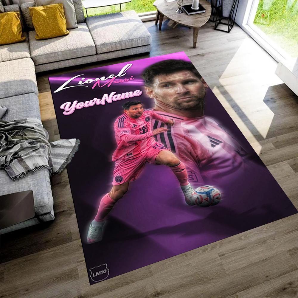 Messi Customized Name Carpet Suitable for Study room Outdoor Entryway Bedrooms Antislip Carpet Decorate Offices Perfect Gift for Friends & Family