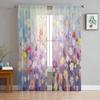 Beautiful Blooming Branches Tulle Window Curtain For Living Room Bedroom Voile Sheer Curtains Kitchen Treatments Drapes
