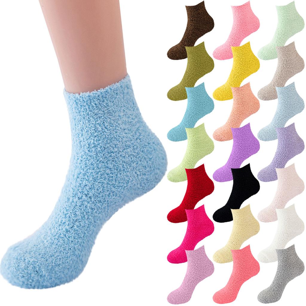 (Projector)Women Fuzzy Cozy Slipper Socks Warm Soft Winter Plush Home Sleeping Socks